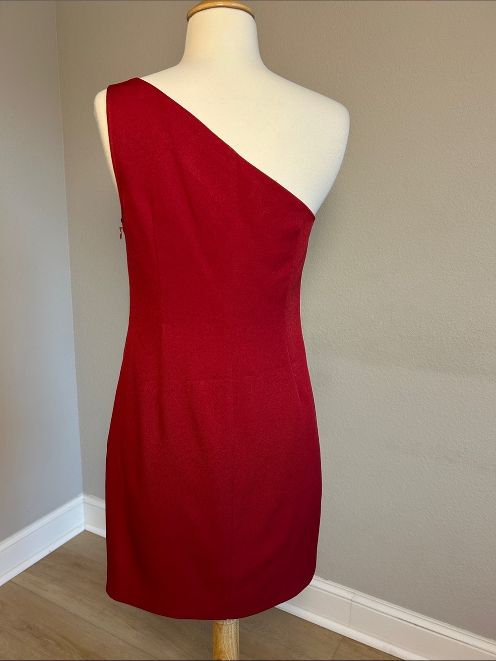 Michael Costello x REVOLVE Hanna Mini Dress one-shoulder asymmetrical Red size M - Picture 8 of 16